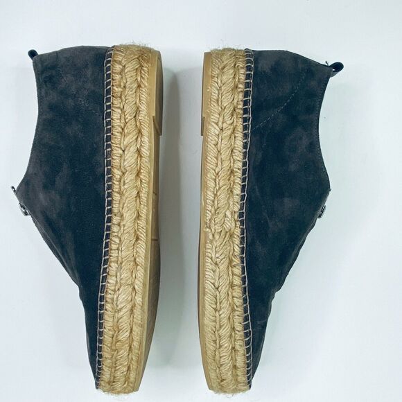 Eric Michael Womens Size 41 US 10-11 Serena Platform Espadrilles Gray Suede Zip - Picture 5 of 9